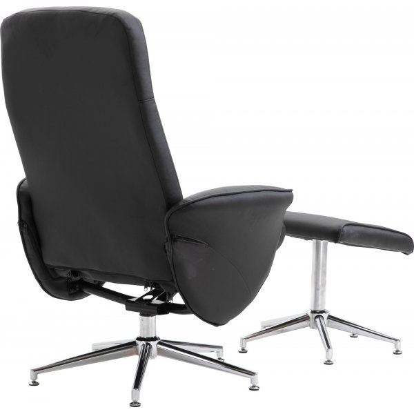 Fauteuil inclinable Julius avec repose-pieds - PU noir Fauteuil inclinable Julius avec repose-pieds - PU noir