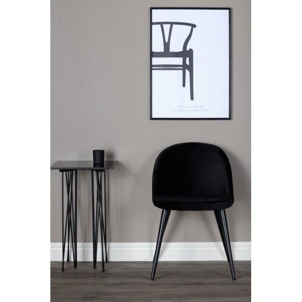 Alice stol - Svart sammet / Svarta ben Alice stol - Svart sammet / Svarta ben