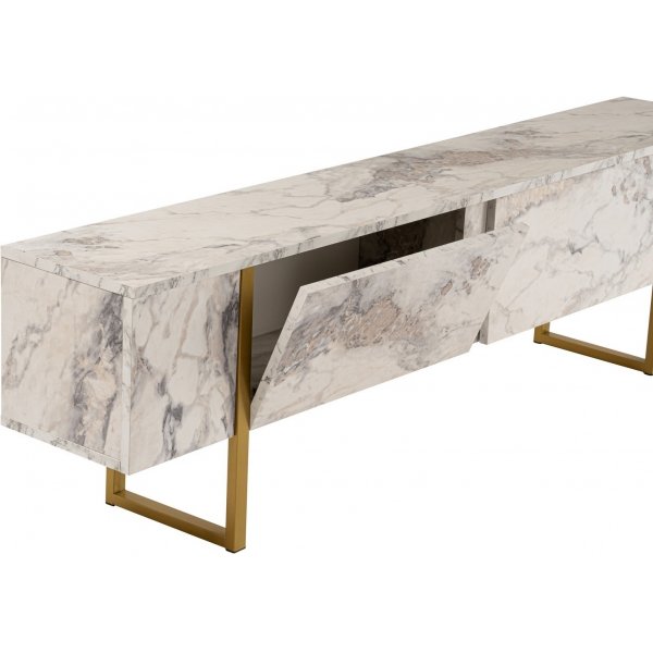 Meuble TV Serenity - Marbre blanc/or Meuble TV Serenity - Marbre blanc/or