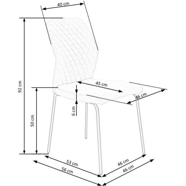 Chaise de salle à manger Cadeira 461 - Gris Chaise de salle à manger Cadeira 461 - Gris