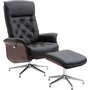 Milos ftlj med fotpall (Recliner) - Svart PU