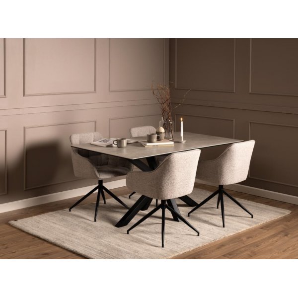 Heaven matbord 160 x 90 cm - Gr�/matt svart