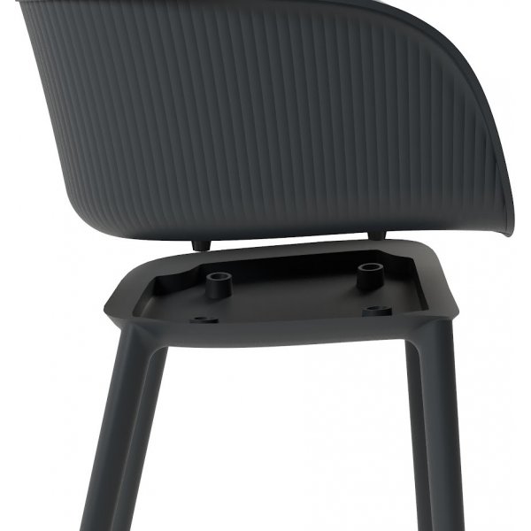 Fauteuil coque lot de 2 - Anthracite Fauteuil coque lot de 2 - Anthracite