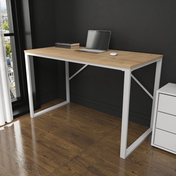 Bureau Layton 120 x 60 cm - Blanc/chêne Bureau Layton 120 x 60 cm - Blanc/chêne