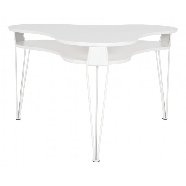 Ester soffbord treklver 88 x 82 cm - Vit
