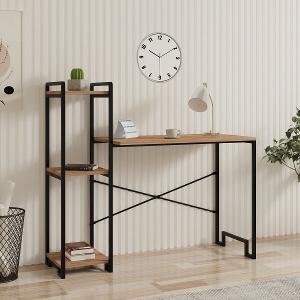 Bureau  domicile 132 x 45 cm - Pin/noir
