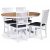 Groupe alimentaire Fitchburg; table  manger ronde 106 /141 cm - Blanc / chne huil avec 4 chaises Fr avec assises en tissu g
