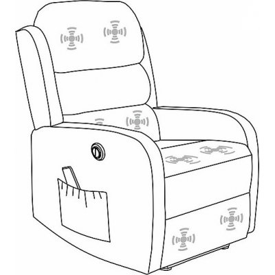 Pegaz reclinerftlj med massagefunktion - Gr sammet