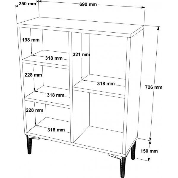 Lydia boekenkast - Grenen