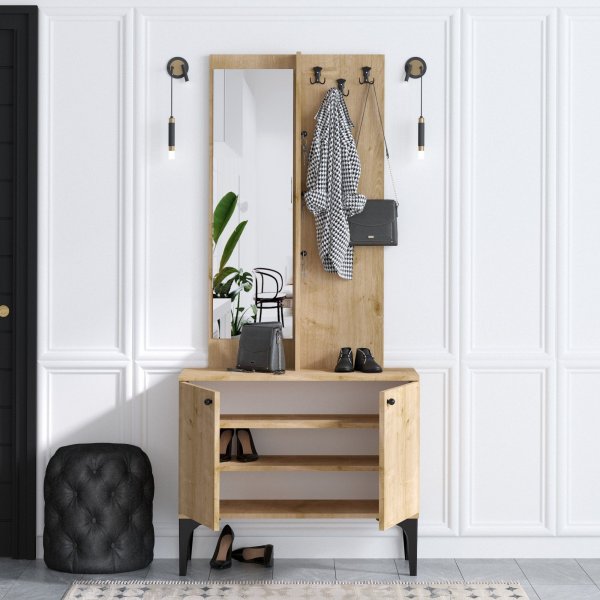 Meuble d\\\'entrée Lasha - Chêne Meuble d\\\'entrée Lasha - Chêne