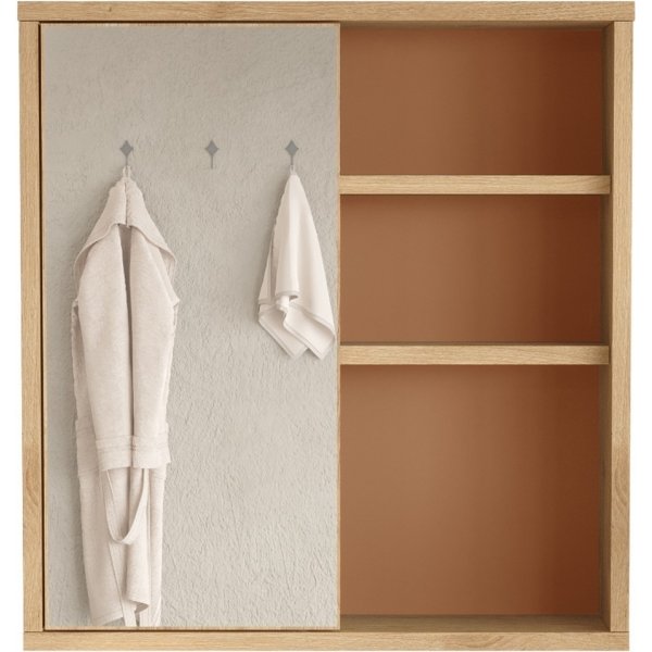 Meuble de salle de bain Nova - Rouge brique/chêne Meuble de salle de bain Nova - Rouge brique/chêne