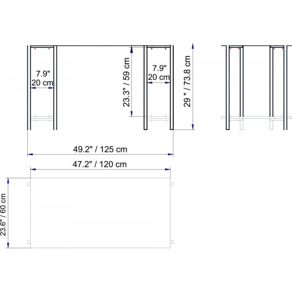 Reader skrivbord 125x60 cm - Vit/guld Reader skrivbord 125x60 cm - Vit/guld