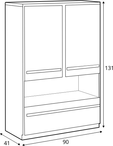 Armoire Plano - Chêne Nash/blanc/gris Armoire Plano - Chêne Nash/blanc/gris