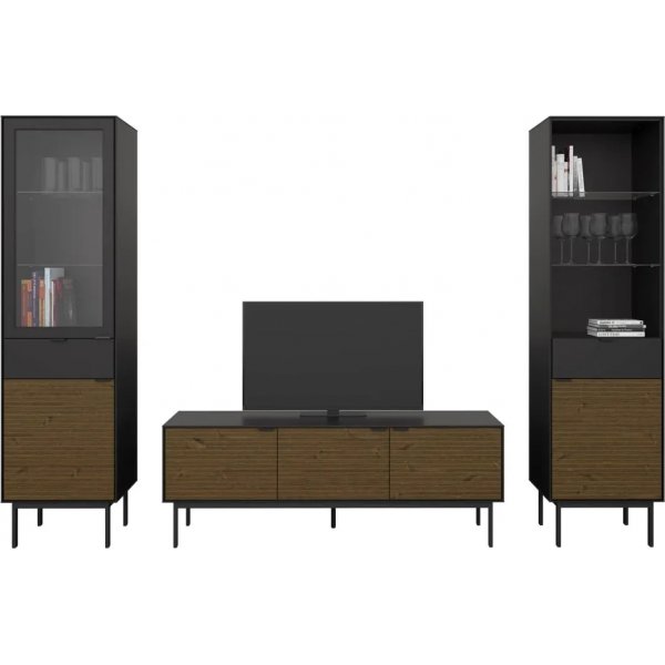 Soma vitrinekast - Zwart/espresso