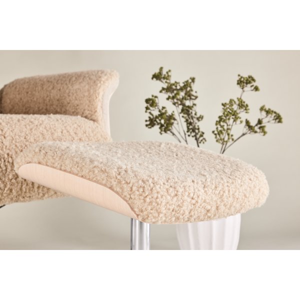 Fåtölj med fotpall - Beige / Whitewash Fåtölj med fotpall - Beige / Whitewash
