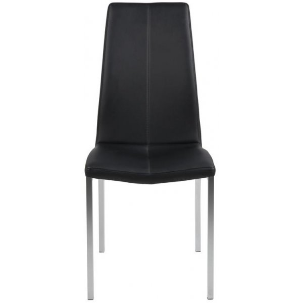 Chaise de salle à manger Asama - Noir PU/chrome Chaise de salle à manger Asama - Noir PU/chrome