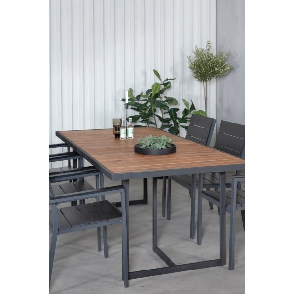 Khung utematgrupp med 6 st Levels stolar - Svart/Natur Khung utematgrupp med 6 st Levels stolar - Svart/Natur