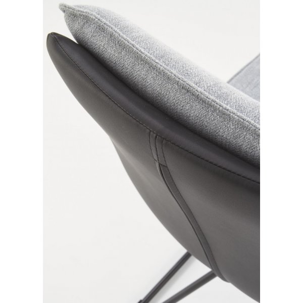 Chaise de salle à manger Veronika - Gris clair/noir (Tissu/PU) Chaise de salle à manger Veronika - Gris clair/noir (Tissu/PU)