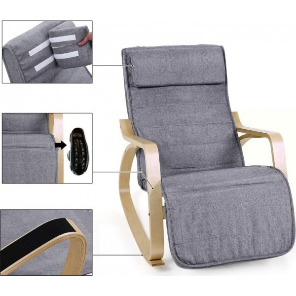 Chaise berçante Ubbe - Gris foncé Chaise berçante Ubbe - Gris foncé