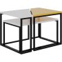 Oladin soffbord 64 x 45 cm - Vit/gul