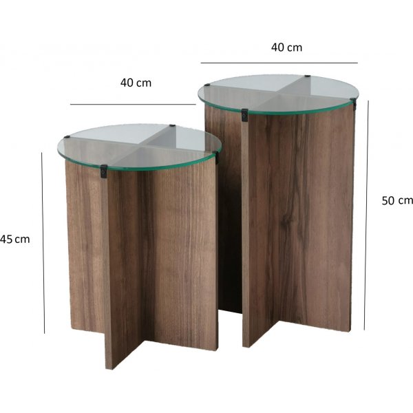 Table d'appoint Lily Ø40/40 cm - Noyer Table d'appoint Lily Ø40/40 cm - Noyer