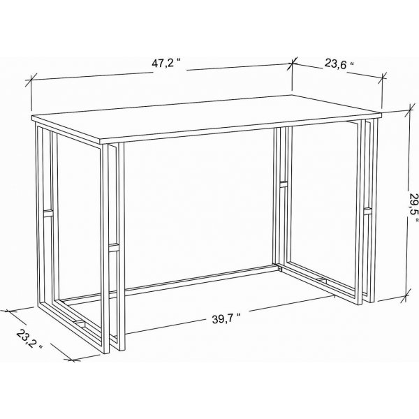 Bureau Kane 120 x 60 cm - Blanc/chne