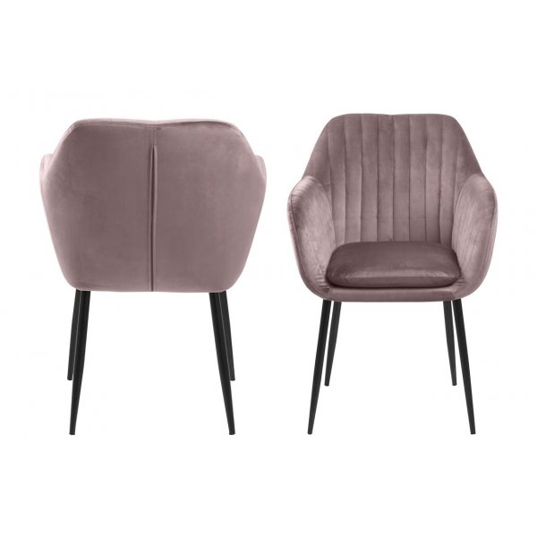 Emilia fauteuil - Roze/zwart