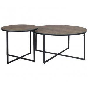 Satsbord svart / valnöt Ø80/50 cm - Marocco Satsbord svart / valnöt Ø80/50 cm - Marocco