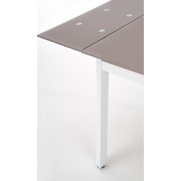 Table à manger Geneviève 120-180 cm - Blanc/beige Table à manger Geneviève 120-180 cm - Blanc/beige