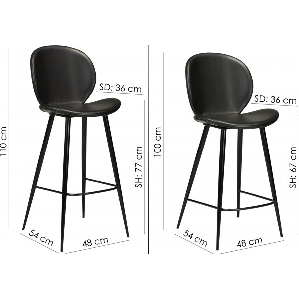 Tabouret de bar Cloud - PU noir