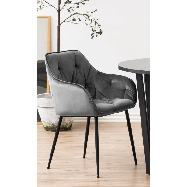 Fauteuil Brooke - Gris/noir