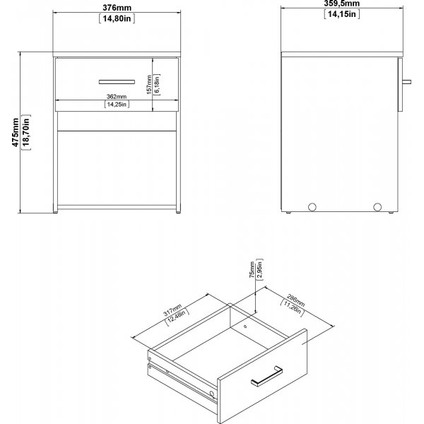 Chevet Space - Chêne Chevet Space - Chêne