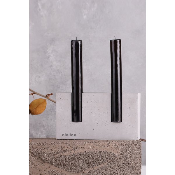 Bougeoir Samdan avec lumière - Gris/noir Bougeoir Samdan avec lumière - Gris/noir