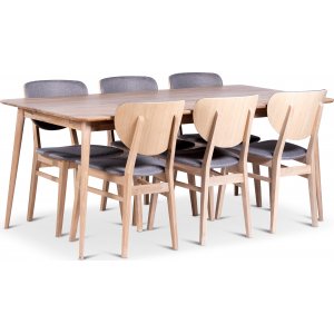 Odense eettafel 180x90 cm met 6 Fr stoelen