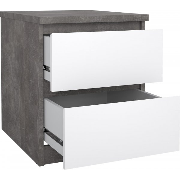 Naia sängbord 2 - Betong/vit Naia sängbord 2 - Betong/vit