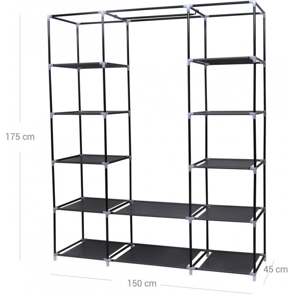 Armoire Prescott 150 x 175 cm - Noir Armoire Prescott 150 x 175 cm - Noir