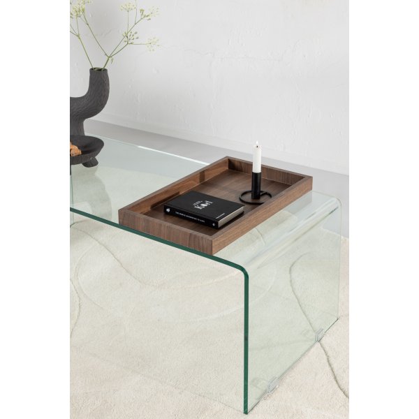 Telemark soffbord 110 x 50 cm - Transparent/Valnöt Telemark soffbord 110 x 50 cm - Transparent/Valnöt