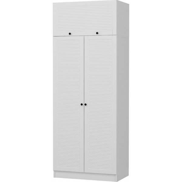 Larett kledingkast met bovenkast, 90 cm - Wit Larett kledingkast met bovenkast, 90 cm - Wit