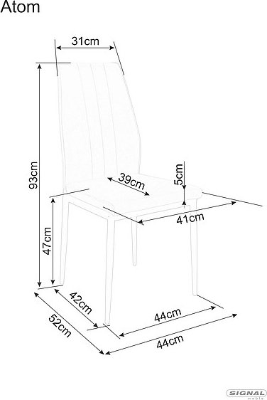 Atom matstol - Grå sammet Atom matstol - Grå sammet
