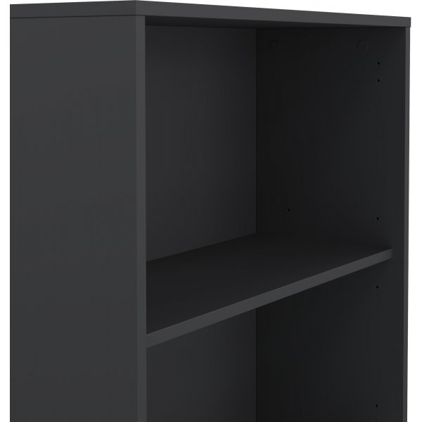 Bibliothque haute Sign avec 2 portes - Gris mat/hickory