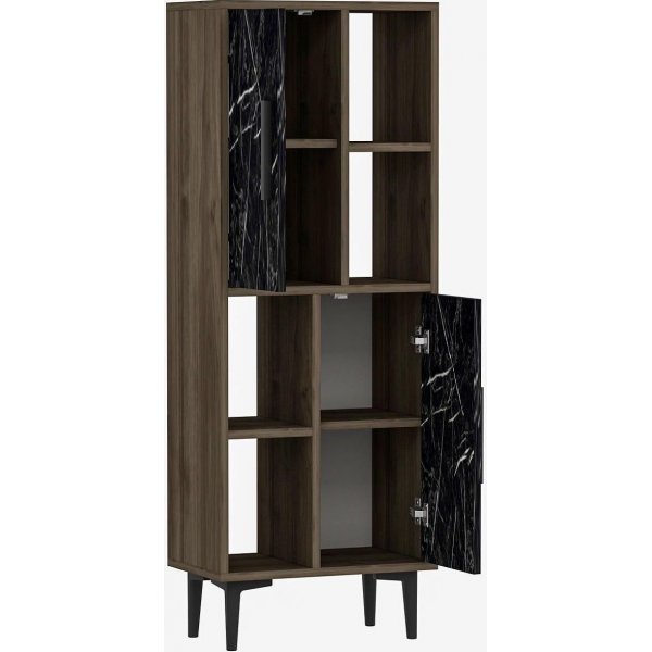 Cabinet Leni - Noyer/marbre noir