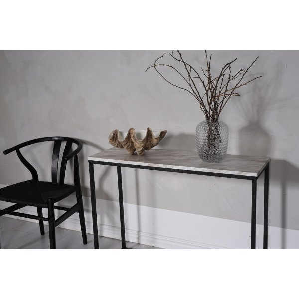 Shanghai konsolbord 100 x 35 cm - Ljus marmorimitation/svart Shanghai konsolbord 100 x 35 cm - Ljus marmorimitation/svart
