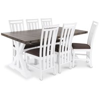 Provence Matgrupp med 6 st Skagen stolar med brun sits Provence Matgrupp med 6 st Skagen stolar med brun sits