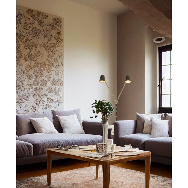 Lampadaire Sandnes - Noir/Chrome