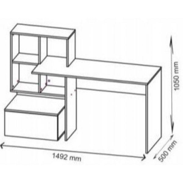 Bureau Myles 149x50 cm - Chêne/anthracite Bureau Myles 149x50 cm - Chêne/anthracite