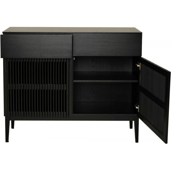 Darell lgt vitrinskp - Svart askfanr/ek