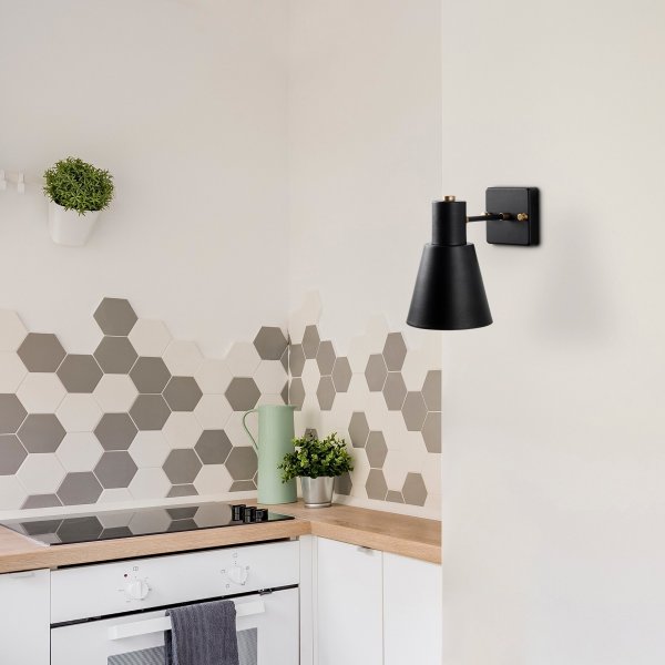 Gunnel wandlamp 13090 - Zwart