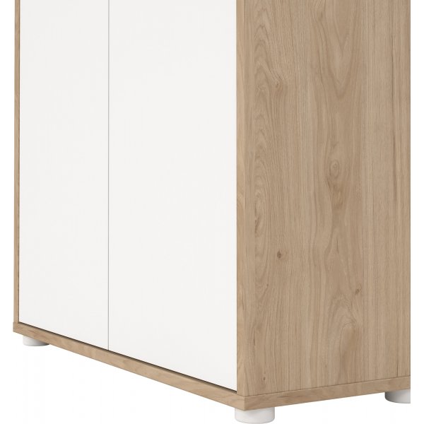 Bibliothèque haute Sign avec 2 portes - Blanc/hickory Bibliothèque haute Sign avec 2 portes - Blanc/hickory