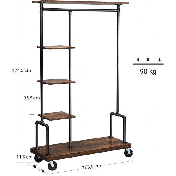 Kledingrek Marshal - Bruin/zwart Kledingrek Marshal - Bruin/zwart