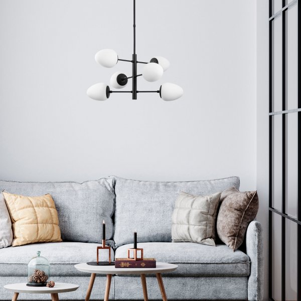 Arve taklampa 10190 - Svart/vit